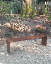corten steel bench , steel