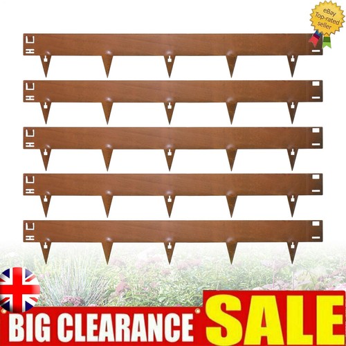 Corten steel lawn edging set - corten,