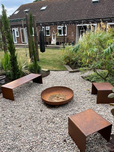 Corten steel stool rusty - corten,