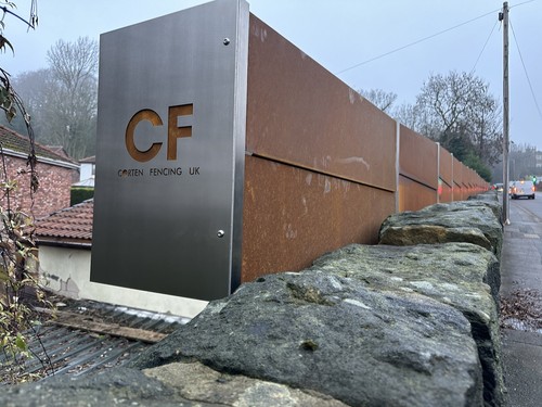 Corten weathered steel fence - corten,